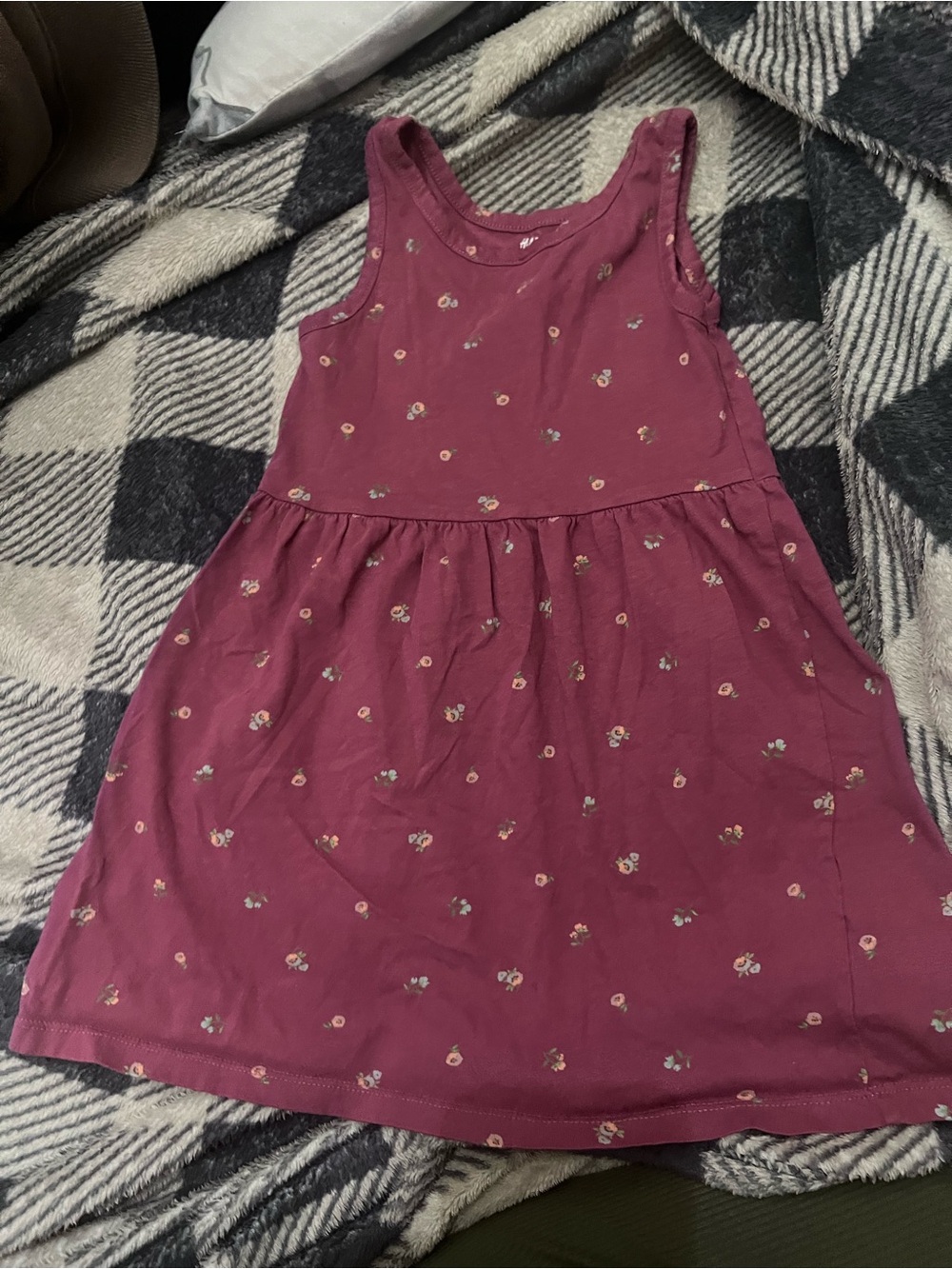 H&M Mauve Floral Sleeveless Tank Dress